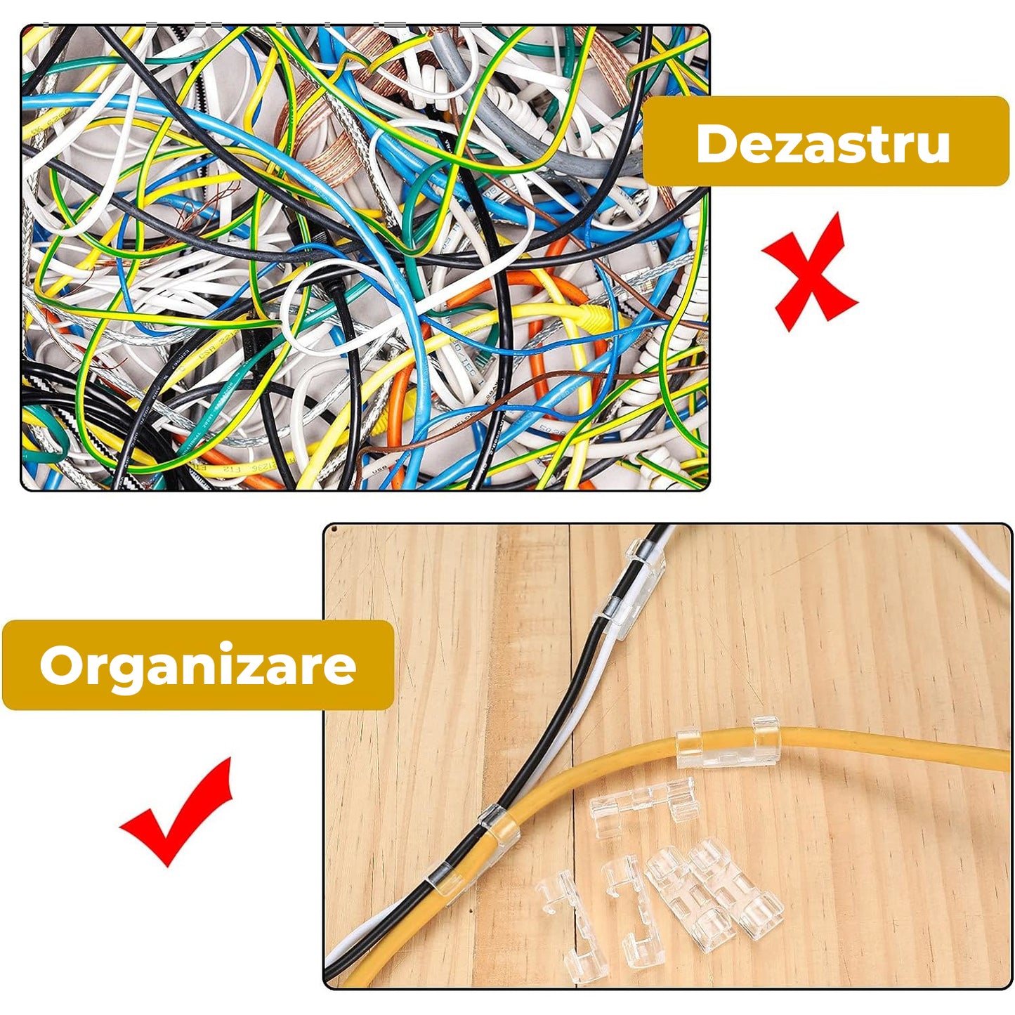 32 Organizatoare Cabluri - autoadezive