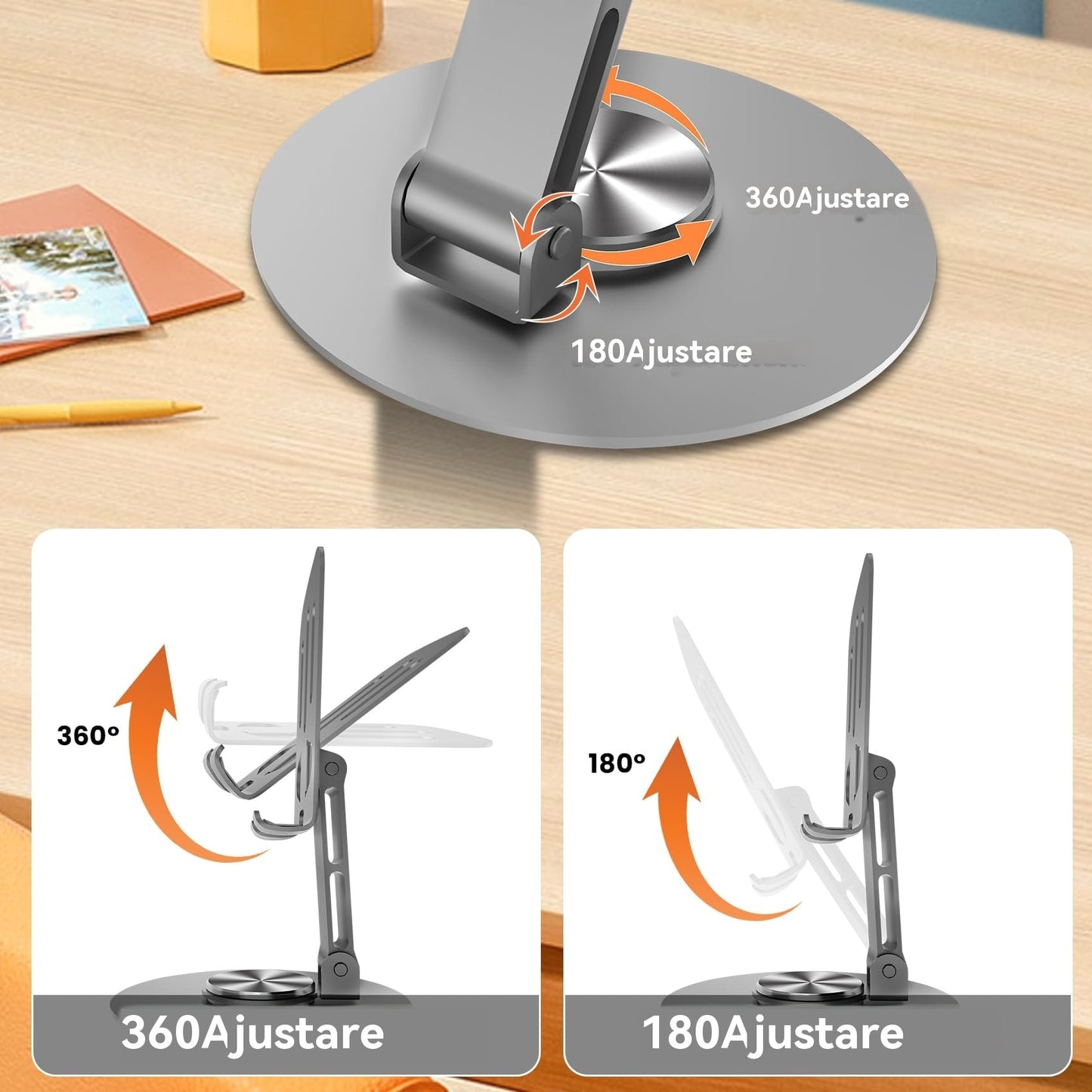 Suport Telefon pentru Birou 360° - Pliabil